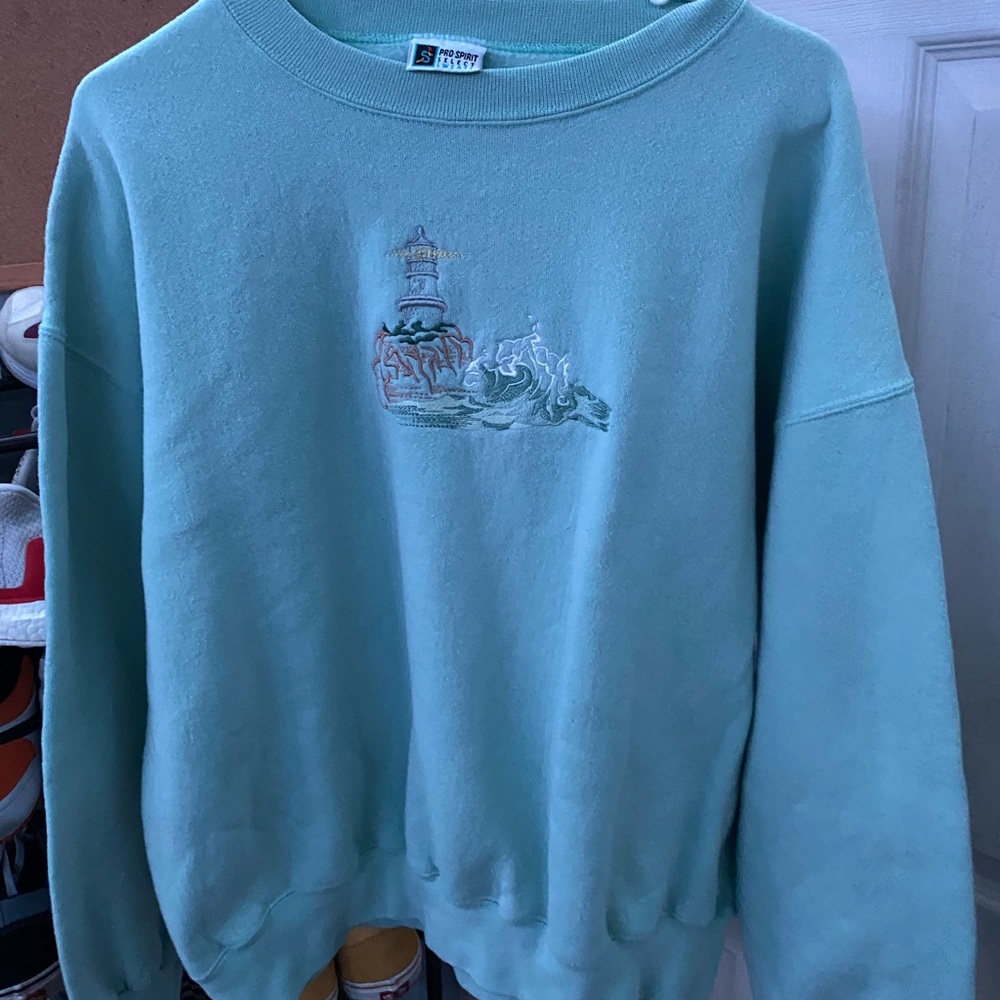 Baby Blue Embroidered Crewneck